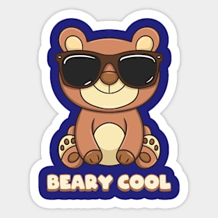 Beary Cool Bear Sunglasses Sticker